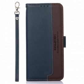 Custodia in pelle Motorola Edge 20 Lite Lychee Style Rfid Khazneh