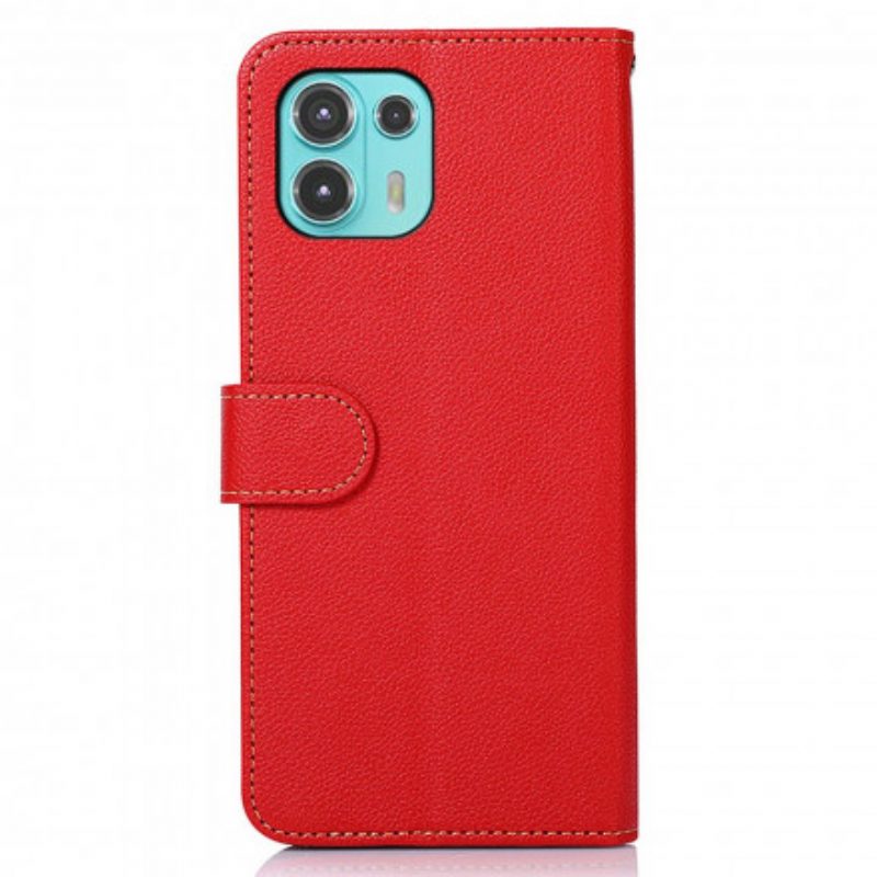 Custodia in pelle Motorola Edge 20 Lite Lychee Style Rfid Khazneh