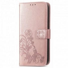 Custodia in pelle Motorola Edge 20 Lite Quadrifoglio