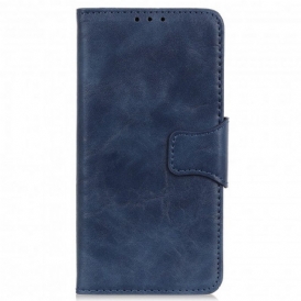 Folio Cover Motorola Edge 20 Lite Chiusura Reversibile In Pelle Crosta
