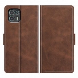 Folio Cover Motorola Edge 20 Lite Custodia in pelle Doppia Patta Classica