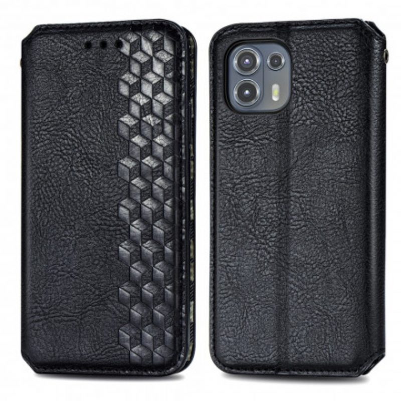 Folio Cover Motorola Edge 20 Lite Custodia in pelle Trama Di Diamante In Ecopelle
