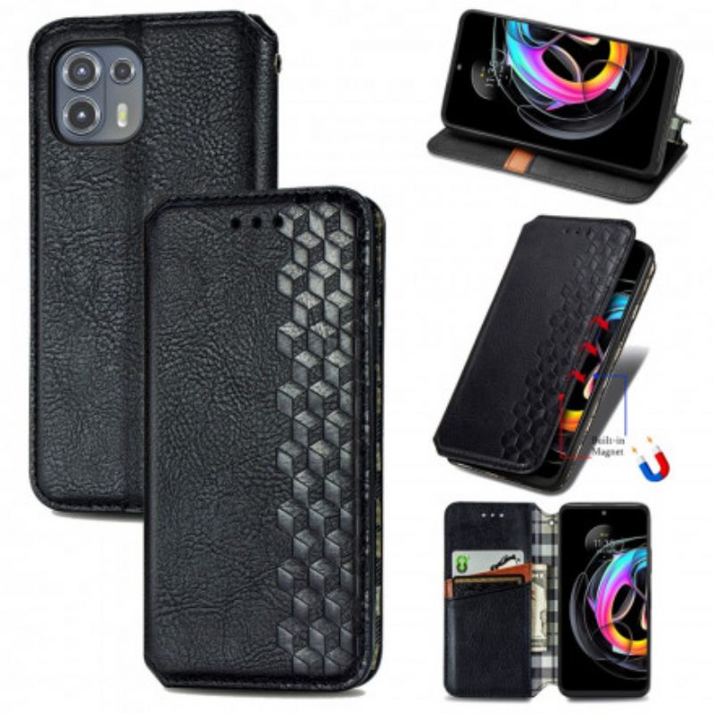 Folio Cover Motorola Edge 20 Lite Custodia in pelle Trama Di Diamante In Ecopelle