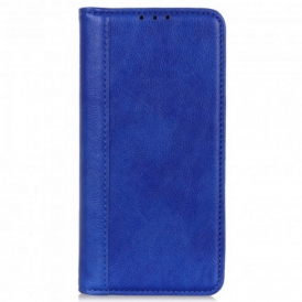 Folio Cover Motorola Edge 20 Lite Custodia in pelle Versione In Crosta Di Litchi