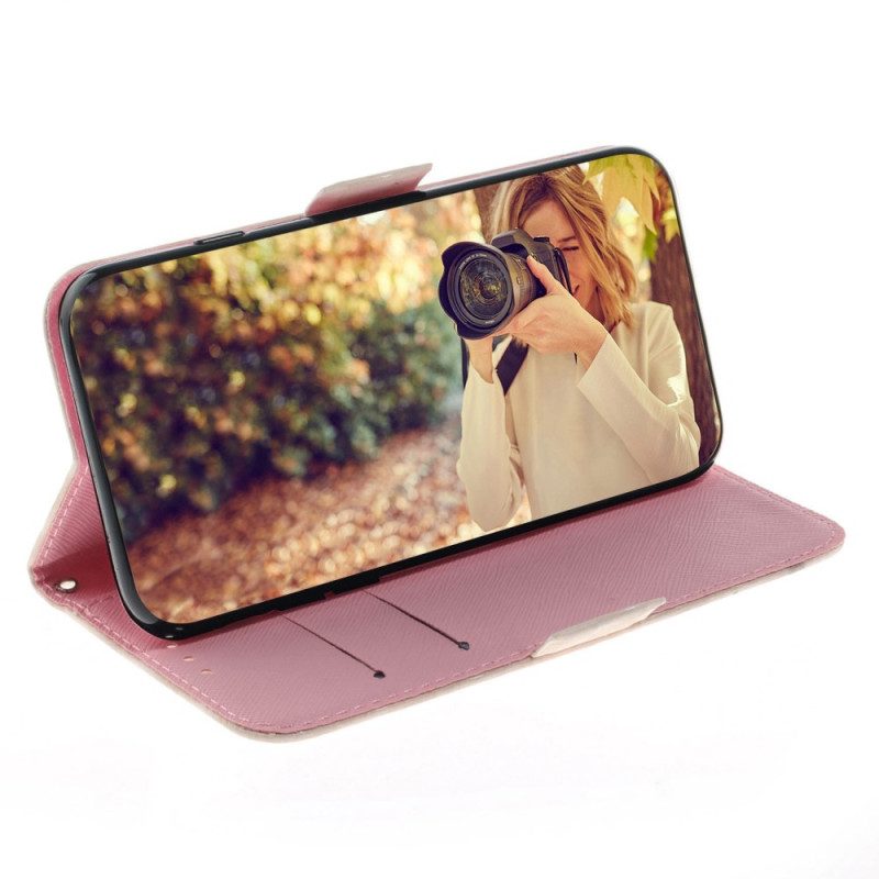 Custodia in pelle Oppo Reno 8 Aste Con Cordino