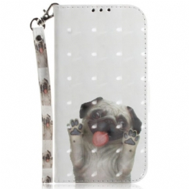 Custodia in pelle Oppo Reno 8 Carlino Con Cordino