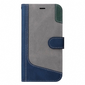 Custodia in pelle Oppo Reno 8 Cinturino Tricolore