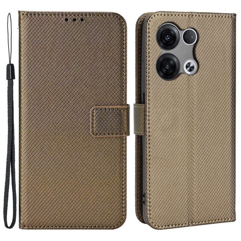 Custodia in pelle Oppo Reno 8 Elegante Finta Pelle Con Cinturino