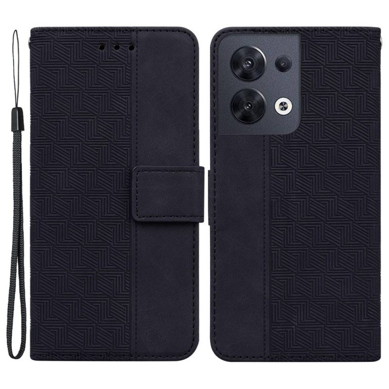 Custodia in pelle Oppo Reno 8 Modello Con Cinturino