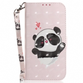 Folio Cover Oppo Reno 8 Panda Love Con Cordino