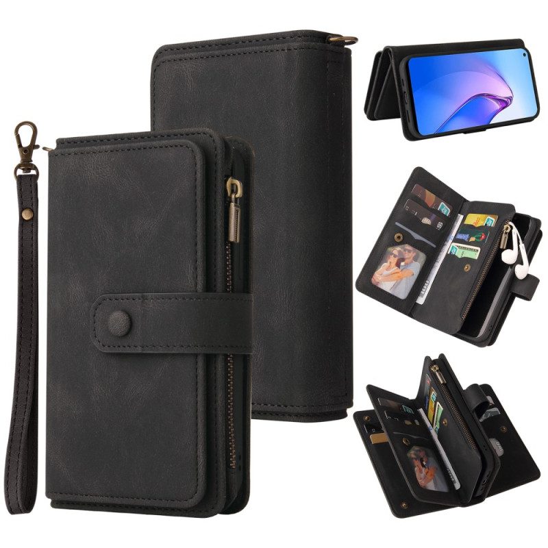 Folio Cover Oppo Reno 8 Portacarte Multifunzione