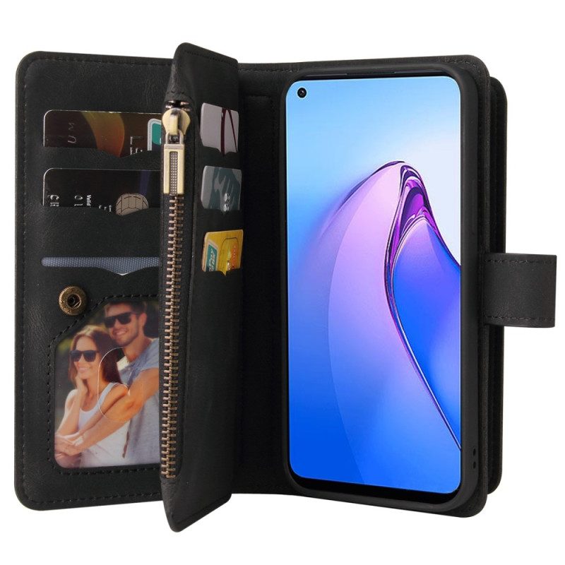 Folio Cover Oppo Reno 8 Portacarte Multifunzione