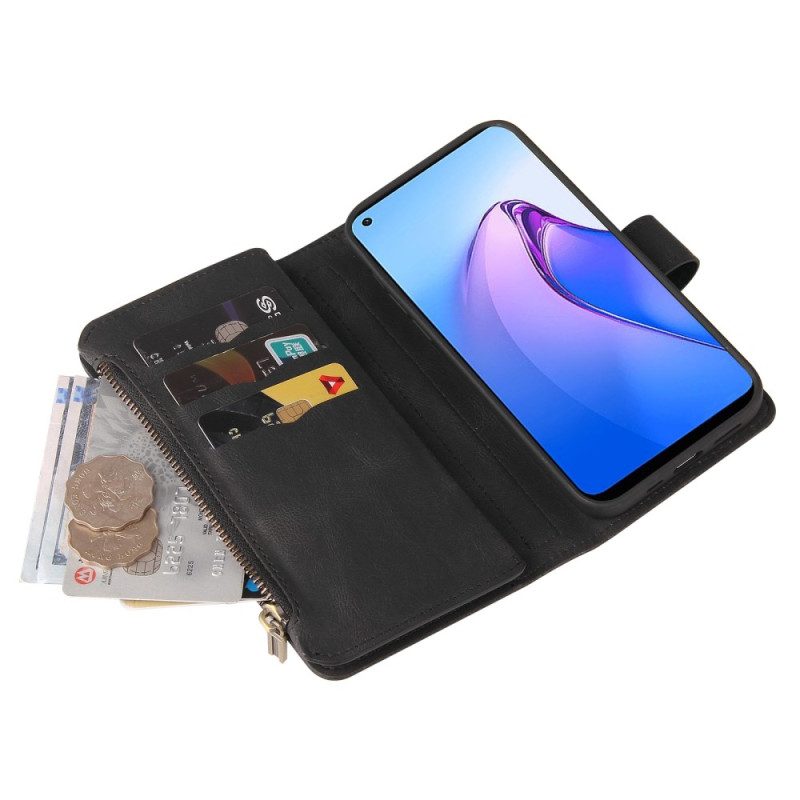 Folio Cover Oppo Reno 8 Portacarte Multifunzione