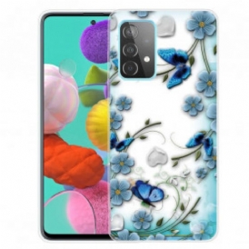 Cover Samsung Galaxy A32 Farfalle E Fiori Retrò