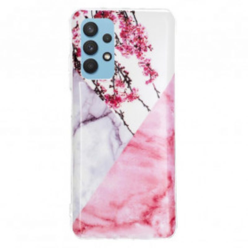 Cover Samsung Galaxy A32 Fiore Di Susino Marmorizzato