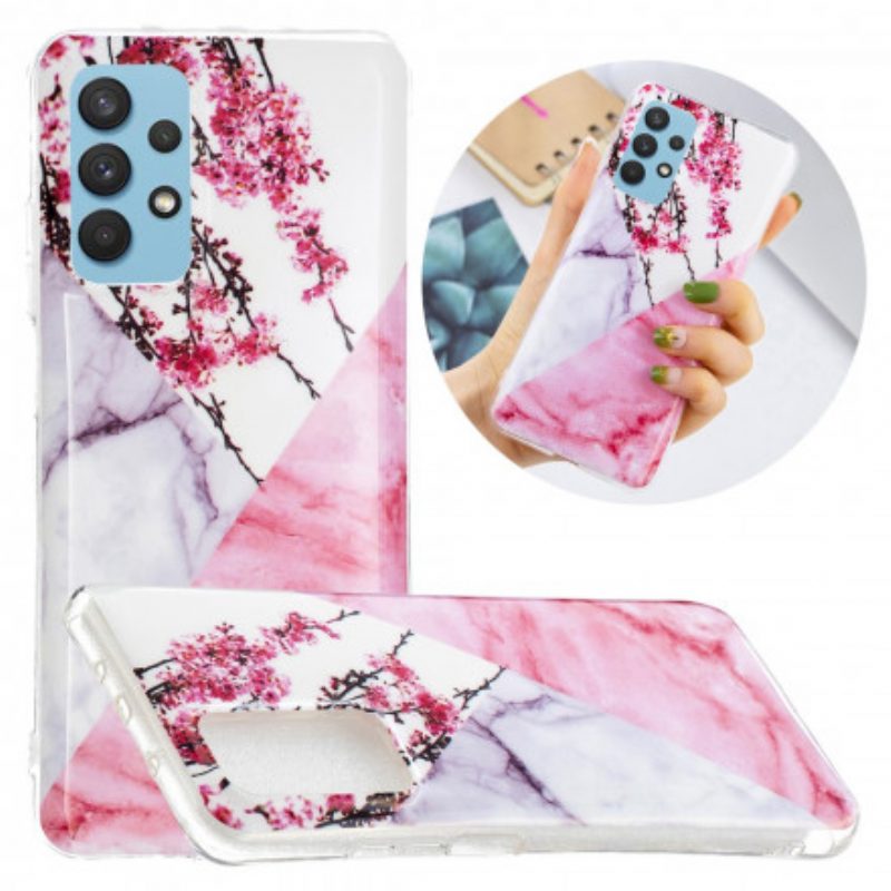 Cover Samsung Galaxy A32 Fiore Di Susino Marmorizzato