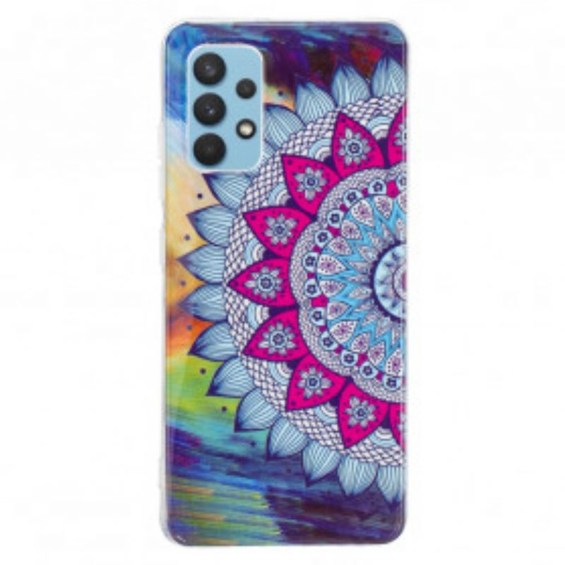 Cover Samsung Galaxy A32 Mandala Colorato Fluorescente