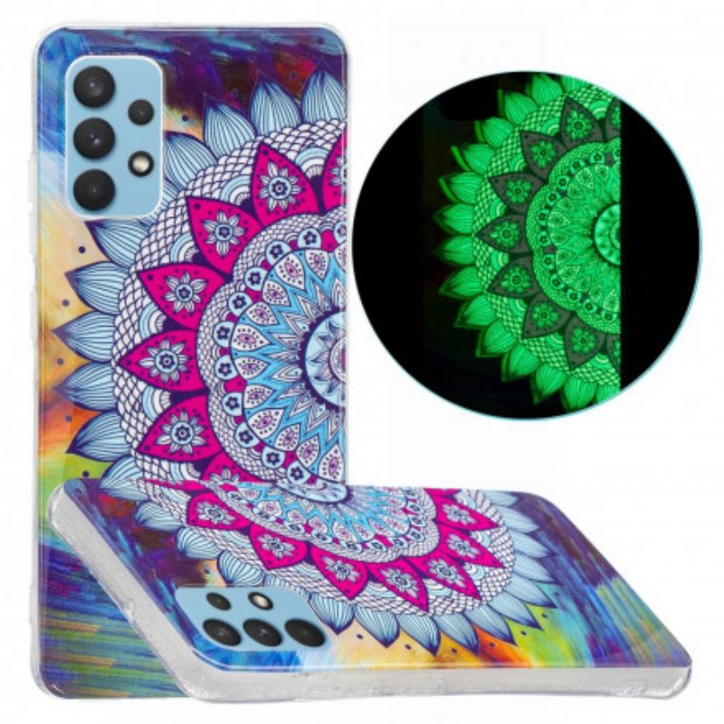Cover Samsung Galaxy A32 Mandala Colorato Fluorescente