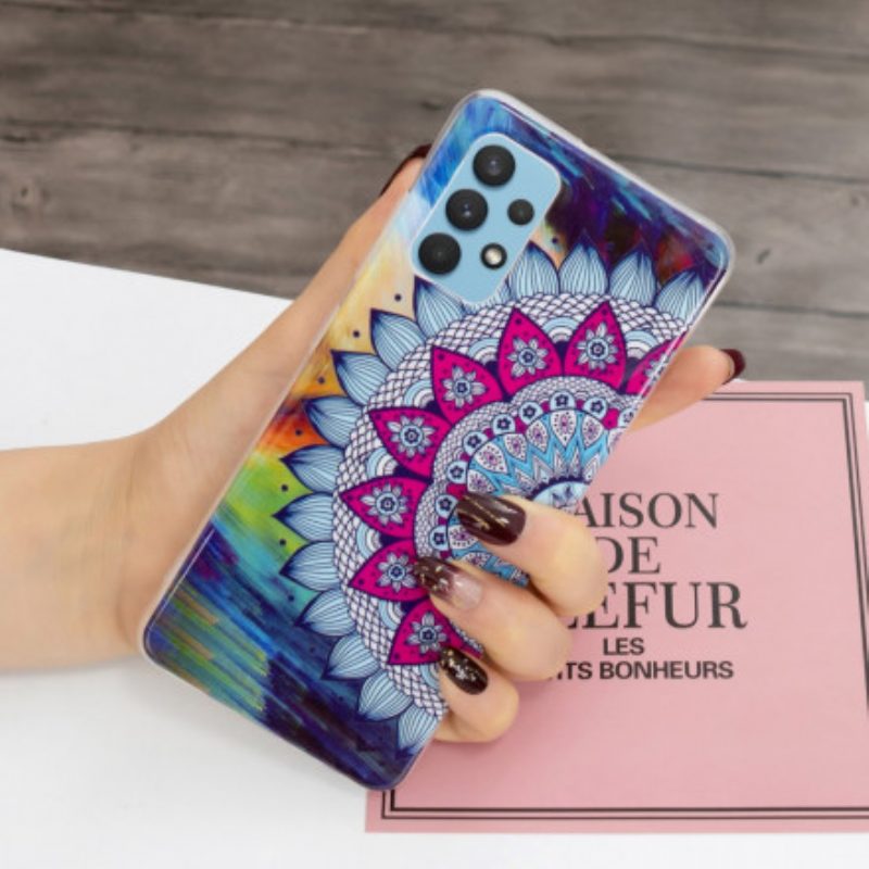 Cover Samsung Galaxy A32 Mandala Colorato Fluorescente