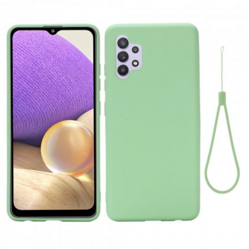 Cover Samsung Galaxy A32 Silicone Liquido Con Cordino
