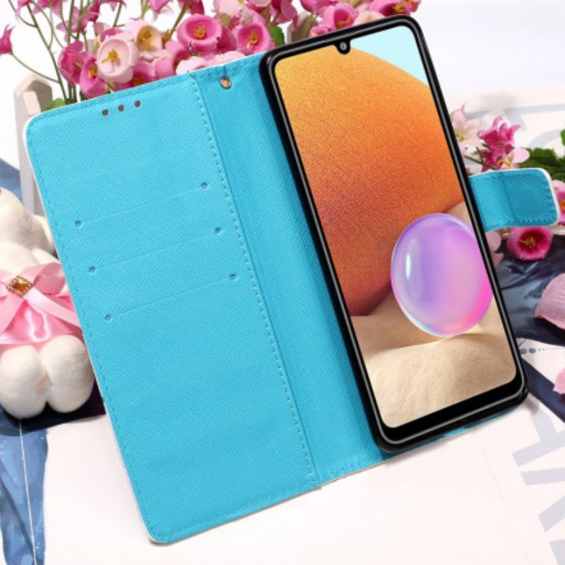 Custodia in pelle Samsung Galaxy A32 Acchiappasogni Ad Acquerello