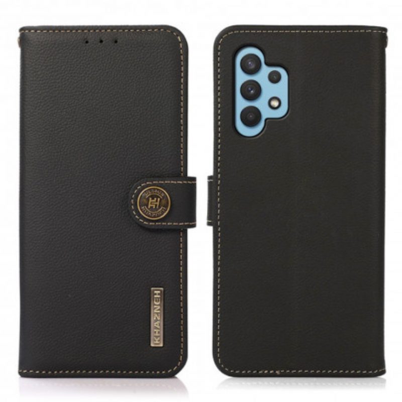 Custodia in pelle Samsung Galaxy A32 Similpelle Khazneh Rfid
