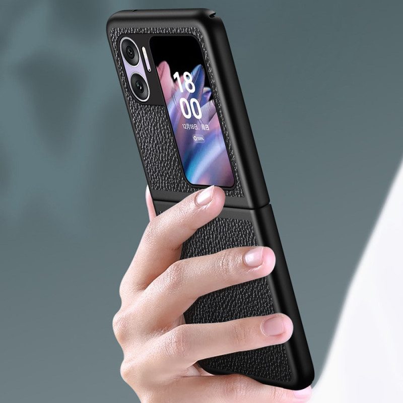 Folio Cover Oppo Find N2 Flip Custodia in pelle Ecopelle Litchi