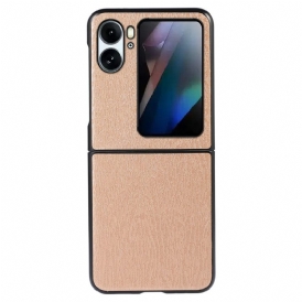 Folio Cover Oppo Find N2 Flip Custodia in pelle Stile Pelle Effetto Legno