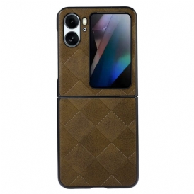 Folio Cover Oppo Find N2 Flip Custodia in pelle Stile Intrecciato