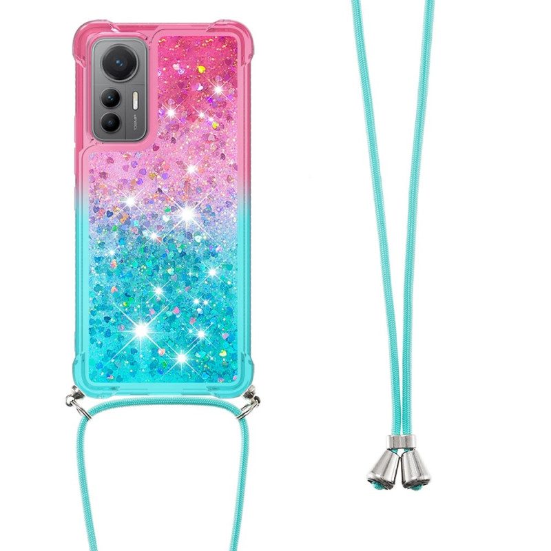 Cover Xiaomi 12 Lite Cordoncino In Silicone Glitterato