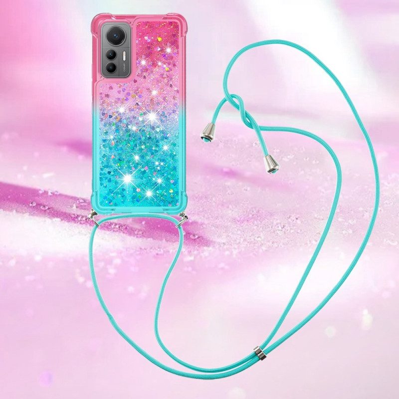 Cover Xiaomi 12 Lite Cordoncino In Silicone Glitterato