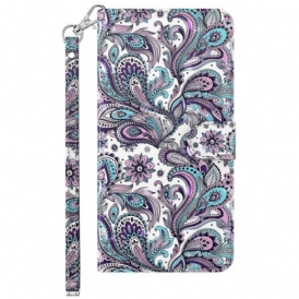 Custodia A Portafoglio Xiaomi 12 Lite Motivo Paisley Con Spalline
