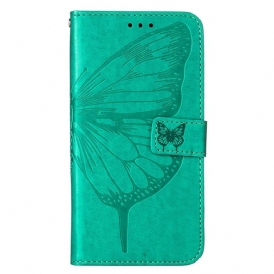 Custodia in pelle Xiaomi 12 Lite Design A Farfalla Con Cordino