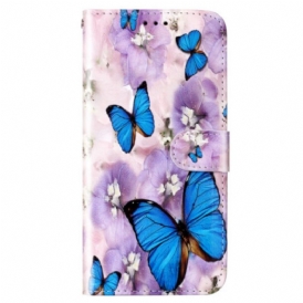 Custodia in pelle Xiaomi 12 Lite Farfalle Perizoma Colorate