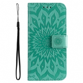 Custodia in pelle Xiaomi 12 Lite Mandala Sole Con Cordino