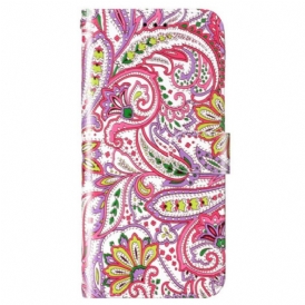Custodia in pelle Xiaomi 12 Lite Motivo Paisley Con Spalline