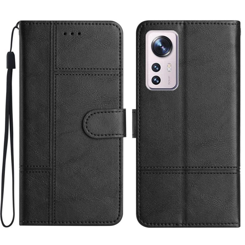 Custodia in pelle Xiaomi 12 Lite Stile Aziendale Strappy