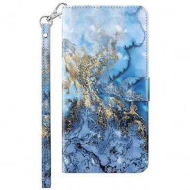 Custodia in pelle Xiaomi 12 Lite Stile In Marmo Strappy
