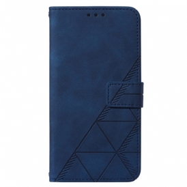 Custodia in pelle Xiaomi 12 Lite Triangoli Con Cordino