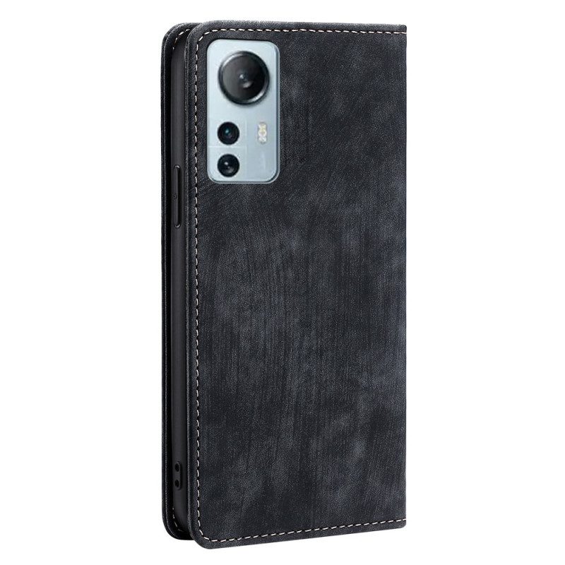 Folio Cover Xiaomi 12 Lite Custodia in pelle Stile Retrò In Pelle