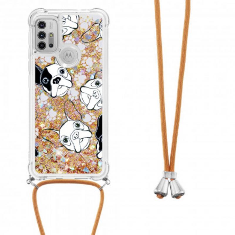Cover Moto G30 / G10 Cani Con Coulisse Di Paillettes