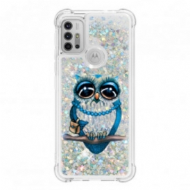Cover Moto G30 / G10 Miss Owl Paillettes