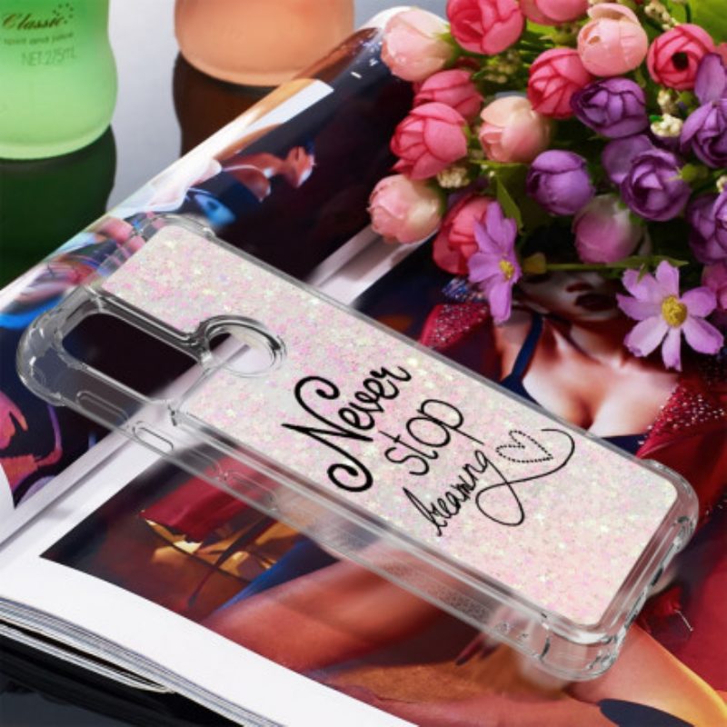 Cover Moto G30 / G10 Non Smettere Mai Di Sognare Glitter
