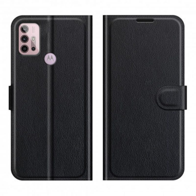 Custodia in pelle Moto G30 / G10 Classico Effetto Litchi