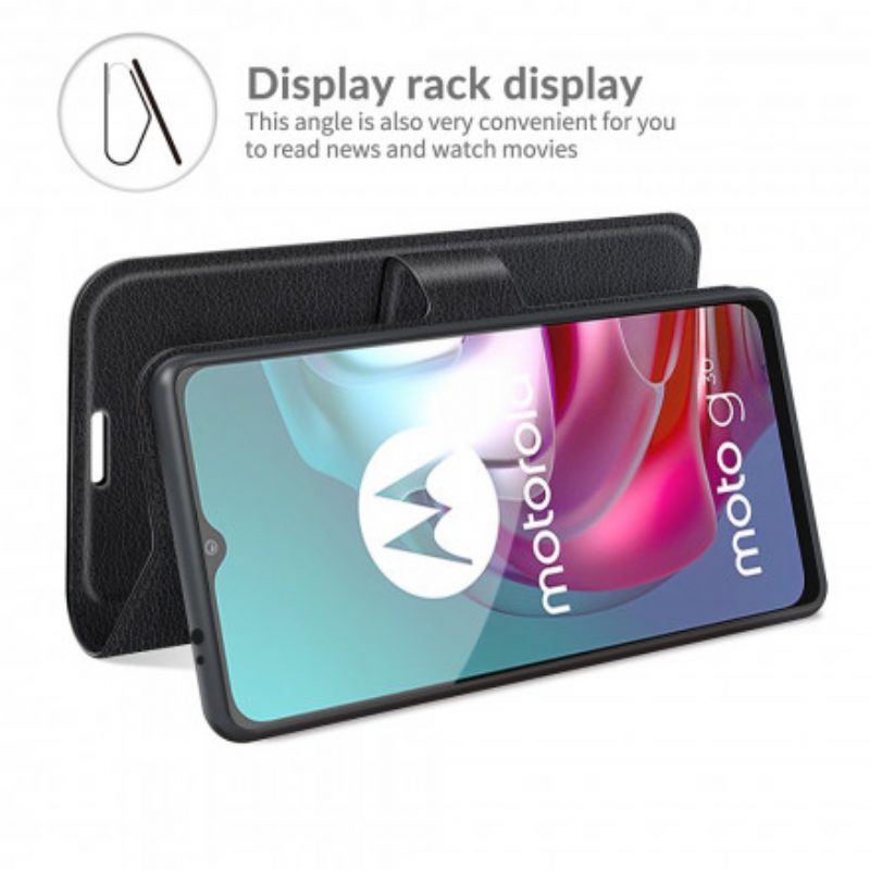 Custodia in pelle Moto G30 / G10 Classico Effetto Litchi