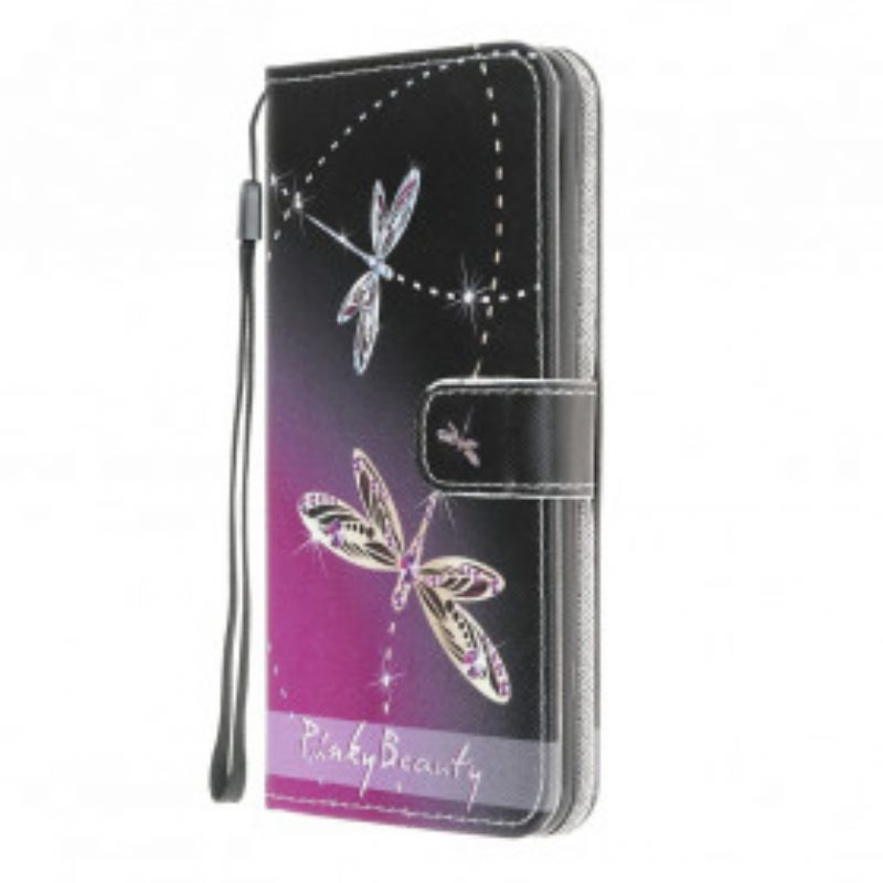 Custodia in pelle Moto G30 / G10 Libellule Strappy