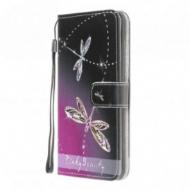 Custodia in pelle Moto G30 / G10 Libellule Strappy