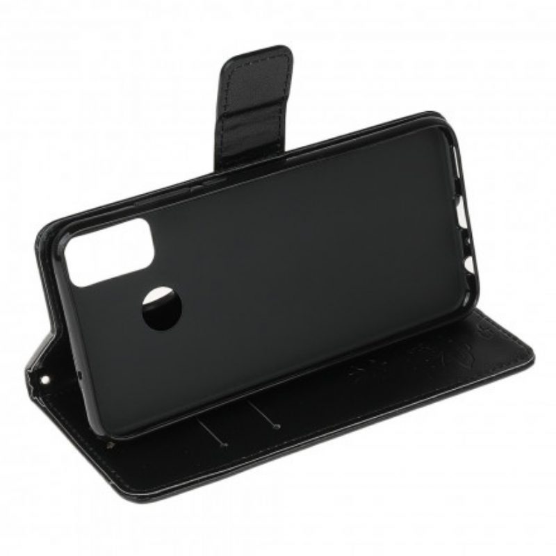 Custodia in pelle Moto G30 / G10 Perizoma Farfalle E Fiori