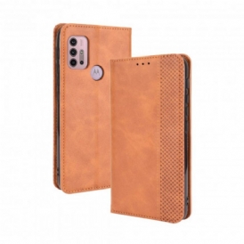 Folio Cover Moto G30 / G10 Custodia in pelle Effetto Pelle Vintage Stilizzato