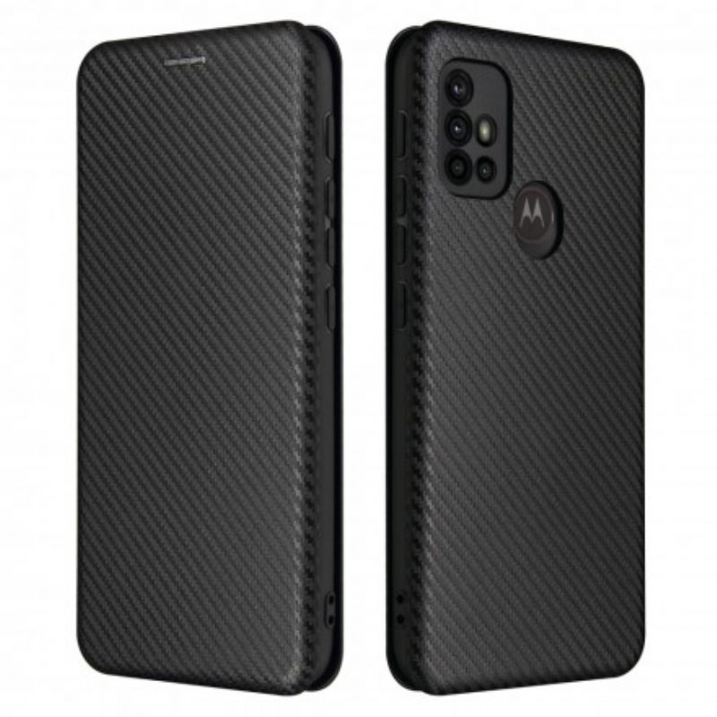 Folio Cover Moto G30 / G10 Custodia in pelle Silicone Colorato Al Carbonio